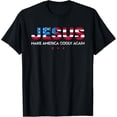 thumbnail image 1 of Jesus Make America Godly Again Patriotic Christian Faith USA T-Shirt Black X-Large, 1 of 4