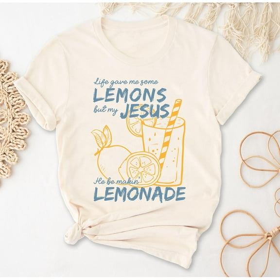 "Jesus Makes Lemonade" Inspirational Christian T-Shirt - Unisex Comfort Colors Graphic Tee