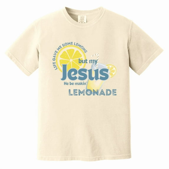 "Jesus Makes Lemonade” T-Shirt - Christian Graphic Comfort Colors Tee, Cute Lemon Shirt Gift
