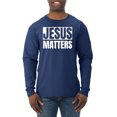 thumbnail image 1 of Jesus Matters Christian Love God Church | Mens Inspirational/Christian Long Sleeve T-Shirt, Navy, Large, 1 of 3