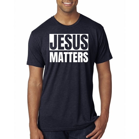Jesus Matters Christian Love God Church | Mens Inspirational/Christian Premium Tri Blend T-Shirt, Vintage Navy, 2XL