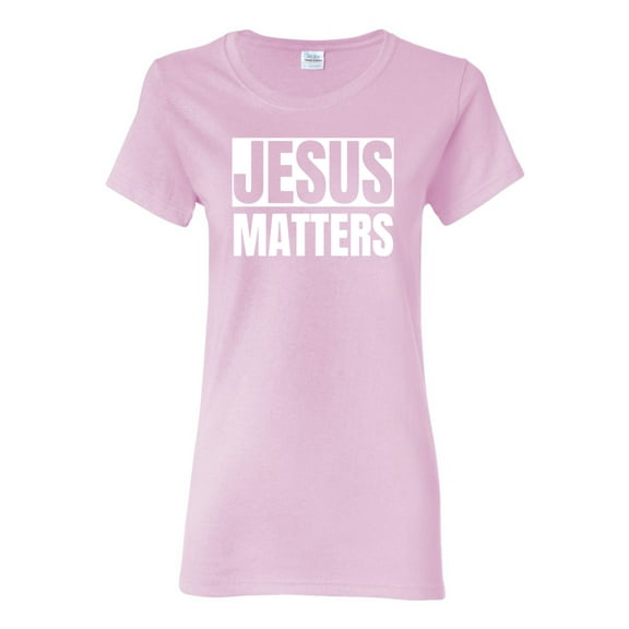 Jesus Matters Christian Love God Church | Womens Inspirational/Christian Graphic T-Shirt, Light Pink, 2XL