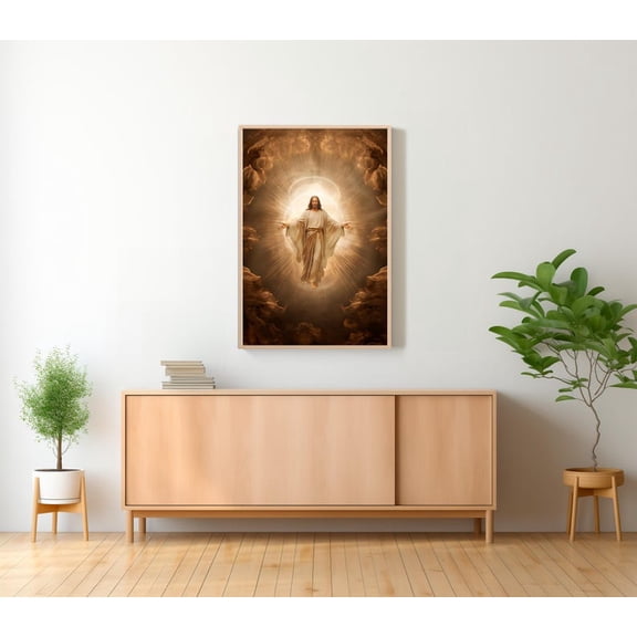Jesus Minimalist Wall Art Ascension Of Jesus Christ Christian Boho Unframed Paper Poster 8x10in