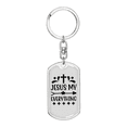 thumbnail image 1 of Jesus My Everything Stainless Steel or 18k Gold Premium Swivel Dog Tag Keychain, 1 of 16