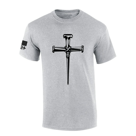 Jesus Nail Cross Coventry Cross of Nails Mens Christian Short Sleeve T-Shirt Graphic Tee-Sports Grey-xl