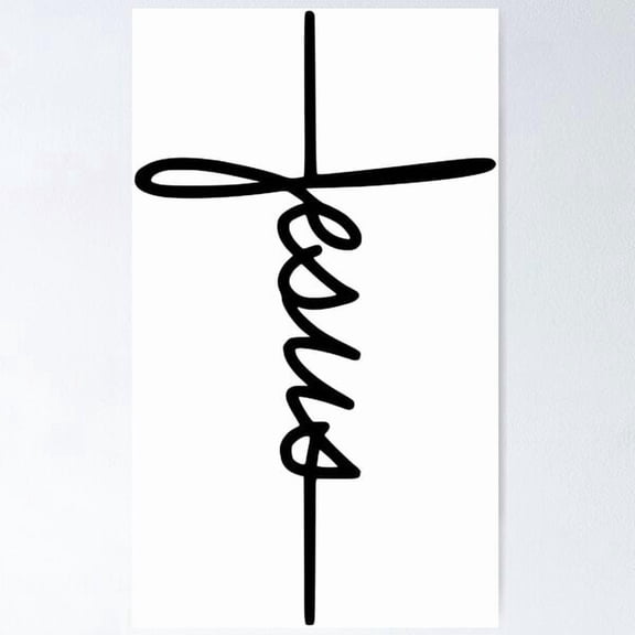 Jesus Name As A Cross Logo Poster, Poster Only
