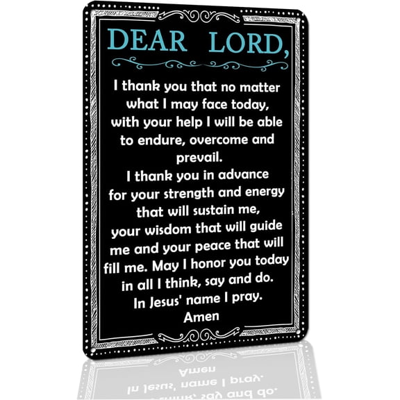 Jesus Name Metal Wall Decor Tin Sign With The Lord's Prayer Scripture Rustic Inspirational Wall Art for Home Office Bedroom 8x12 Inch