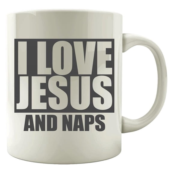 Jesus Naps 11 oz Coffee Mug - Unique Religious Gift White Ceramic