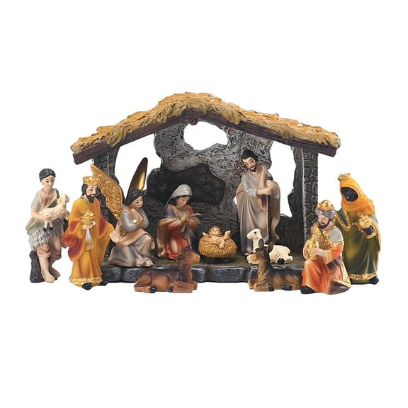 Jesus Nativity Figurine Vintage Manger Scene Combination Handicraft