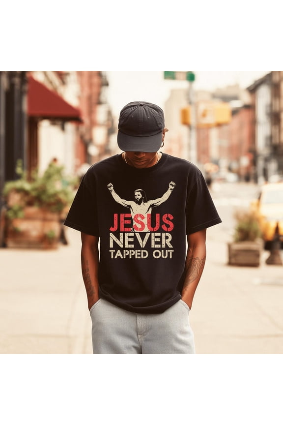 Jesus Never Tapped Out Shirt Jesus Wrestling T-Shirt Christian Dad Wrestling Lover Jesus Wrestler Shirt Jesus Sport Man, F6928 All Size S-5Xl