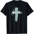 thumbnail image 1 of Jesus On Cross Paint Cool Religion God Faith Christian Gift T-ShirtMen and women, Black T-shirt, size: Extra large, 1 of 4