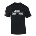 thumbnail image 1 of Jesus Over Everything Bible Scripture Mens Christian Tshirt Jesus Cross Short Sleeve T-shirt Graphic Tee-Black-6xl, 1 of 2
