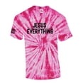 thumbnail image 1 of Jesus Over Everything Bible Scripture Mens Christian Tshirt Jesus Cross Short Sleeve T-shirt Graphic Tee-Pink Tie Dye-small, 1 of 2