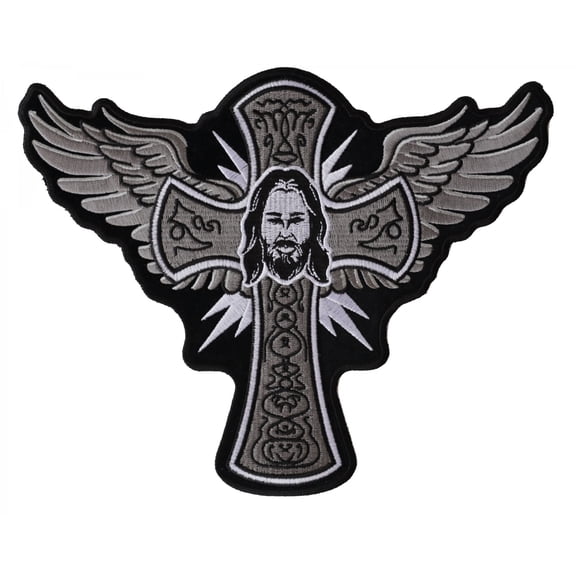 Jesus Patch, Large Back Patches with Wings for Jackets and Vests
