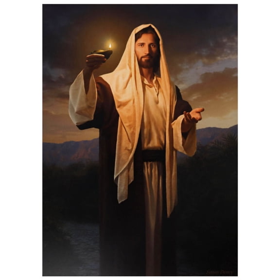 Jesus Picture Framed Painting Lead and Light Wall Art for Bedroom Office Framed Ready to Hang