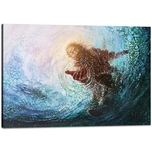 Jesus Picture Framed Wall Decor The Hand of God Wall Art for Bedroom Office Framed Ready to Hang