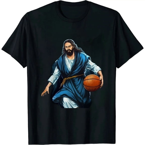 Jesus Play Basketball Funny Christmas T-Shirt