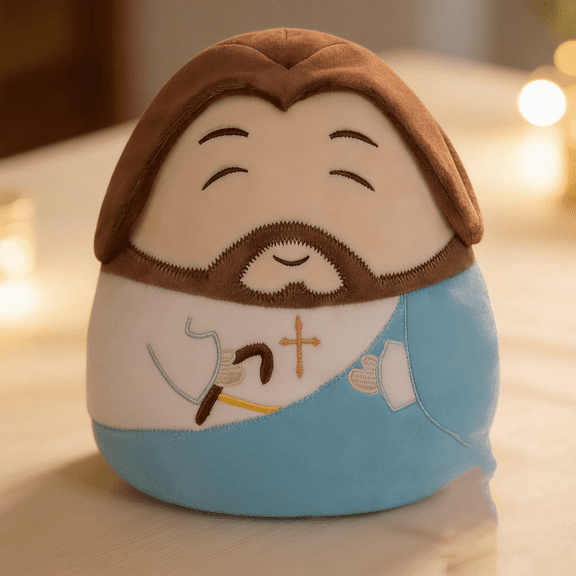 Jesus Plush Pillow - Soft Cuddly Christian Plush Toy with Inspirational Embrace Design, Comfort Pillow, Faith-Based Home Decor for Sofa Bed