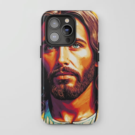 Jesus Portrait For All iPhone Series Tough Phone Case Vibrant Art Style
