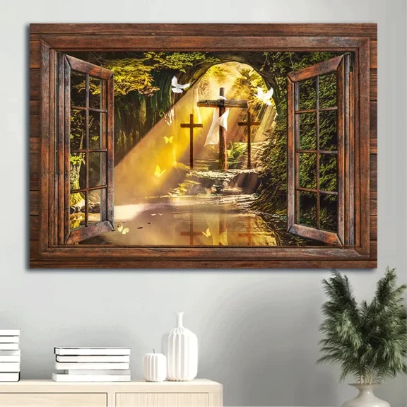 Jesus Poster Beautiful Cave Window Poster Gift For Christian The Home Decor Office Wall Art