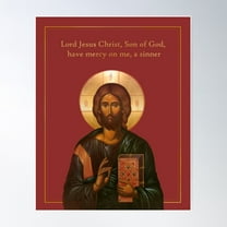 Jesus Prayer Icon Eastern Orthodox Church Poster Wall Art, Modern Wall Decor For Living Room Bedroom, 24x36 UNFRAMED