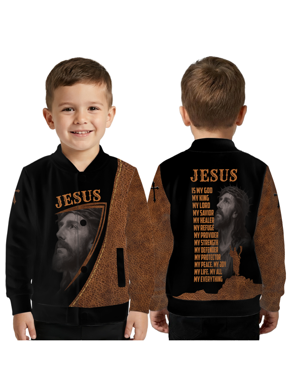 Jesus Prayer Jacket, Crying Eyes & Rosary Hands Graphic Outerwear, Faith in God Baseball Jacket, Jesus Christian Lovers Gift
