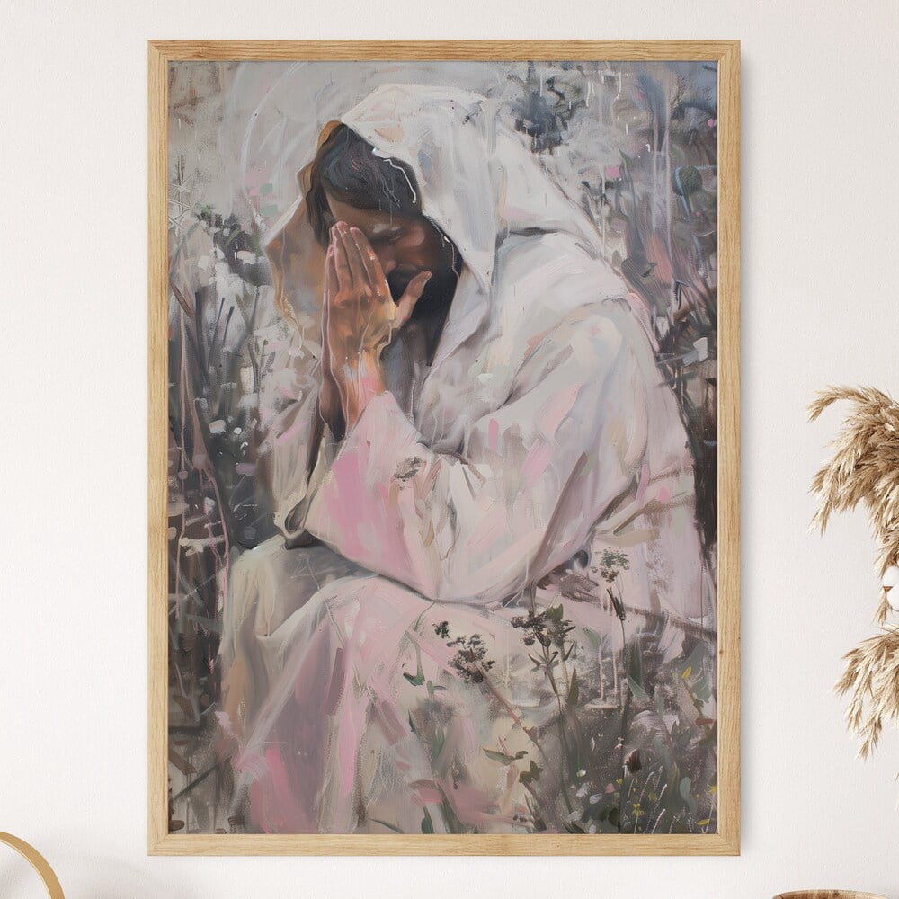 Jesus Prays In The Garden Of Gethsemane Holy Painting Poster Print Wall ...