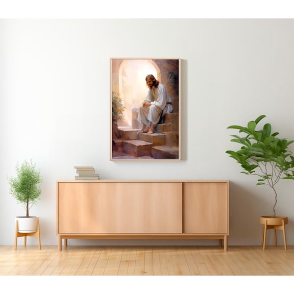 Jesus Prays in Gethsemane: Christian Art () Unframed Paper Print