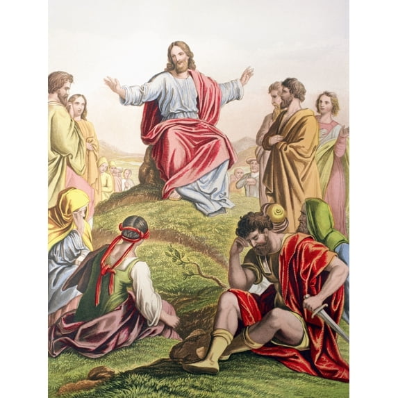 Jesus Preaching The Sermon On The Mount. From The Holy Bible Published By