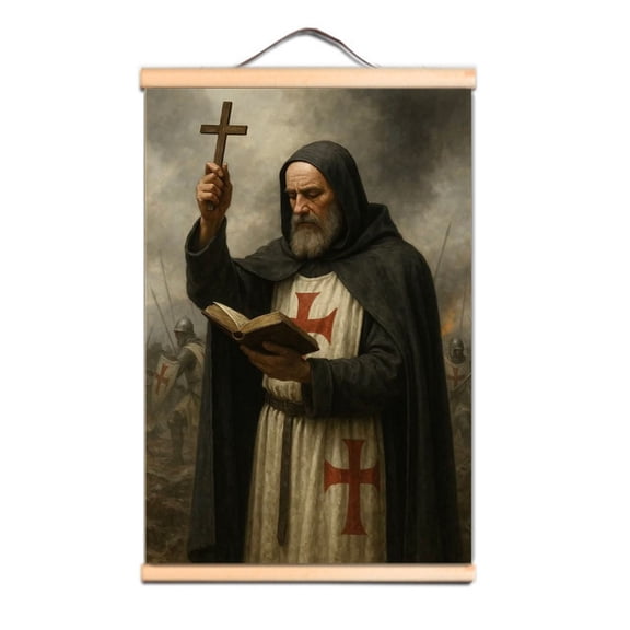 Jesus the Priest Art Flag Vintage Wall Decor Banner Wall Chart Jesus Knights Templar Wall Art Posters and Prints Canvas Scroll Painting Tapestry For Dorm and Room Decor,Multicolor,11.8X17.7 inches