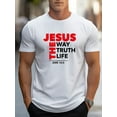 thumbnail image 1 of Jesus Print T Shirt, Tees For Men, Casual Short Sleeve T-shirt For Summer, 1 of 1