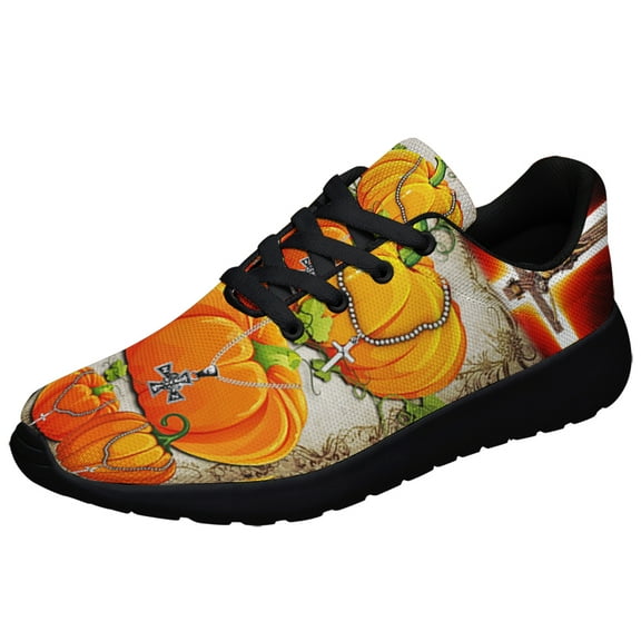 Jesus Pumpkin Shoes Sneakers for Women Men Black Size 3.5