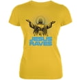 thumbnail image 1 of Jesus Raves Bright Yellow Juniors Soft T-Shirt - X-Large, 1 of 1