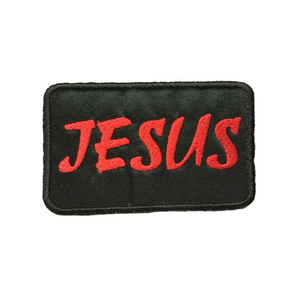 Jesus Red on Black Christian Sew/Iron-on Patch