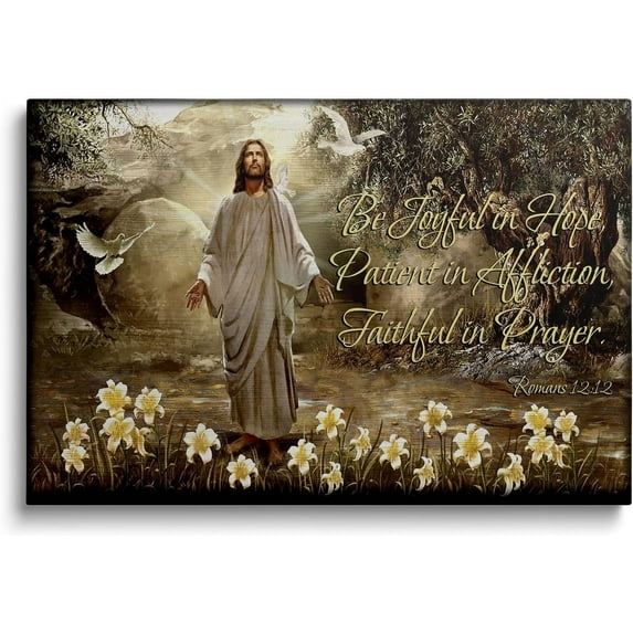 Jesus Religious Paintings Be Joyful in Hope Patient In Attliction Faithful In Prayer Canvas Religion Spiritual Posters