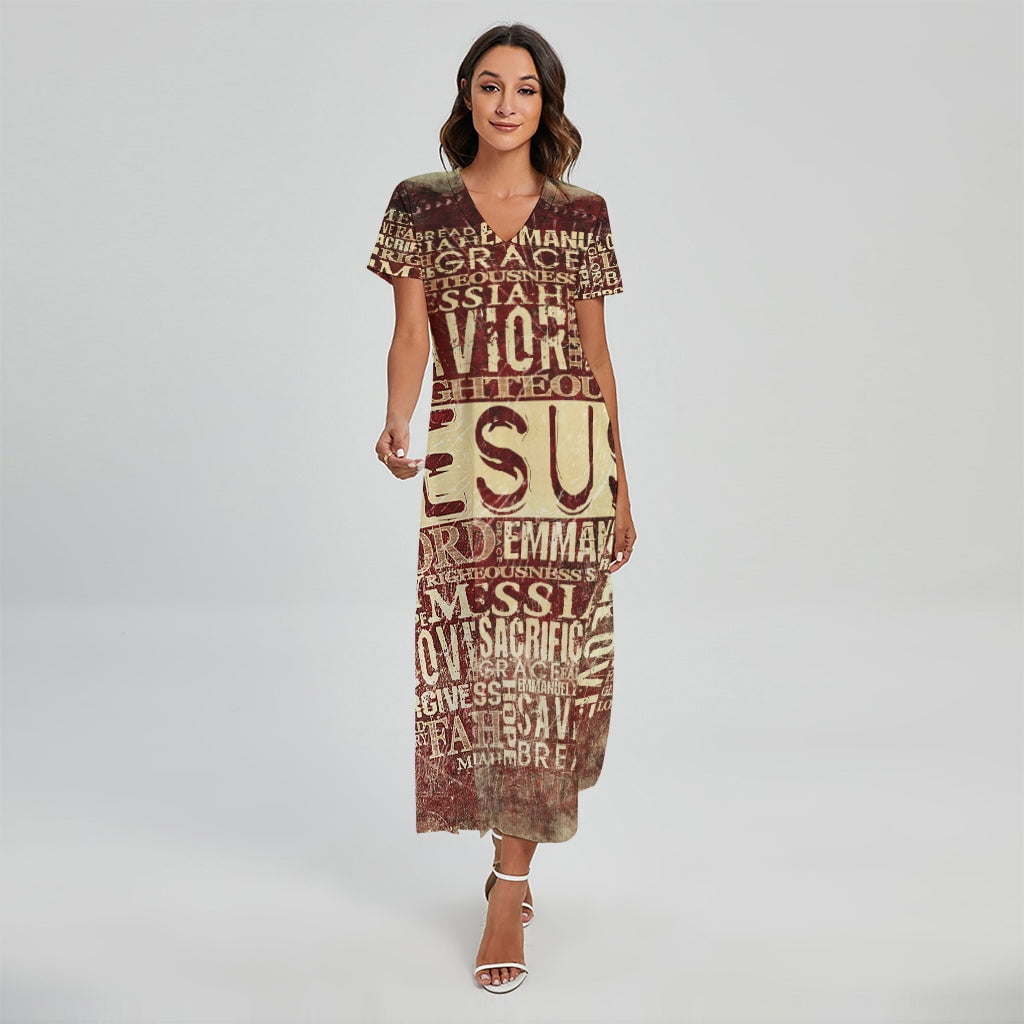 Jesus Religious Words Printed Short Sleeve Maxi Dress, Jesus Christian Fashion Summer Maxi Dress For Women - Walmart.com Jesus Religious Words Printed Short Sleeve Maxi Dress, Jesus Christian Fashion Summer Maxi Dress For Women - Walmart.com