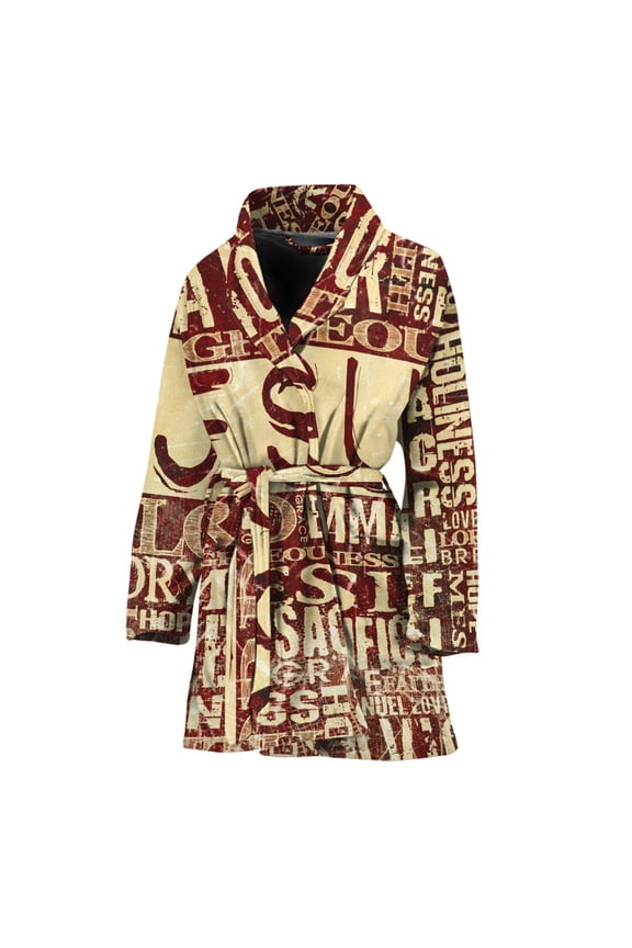 Jesus Religious Words Women Bathrobe One Size Univeral Fits, Jesus Christian Fashion Lightweight Plush Fleece Long Robe For Women