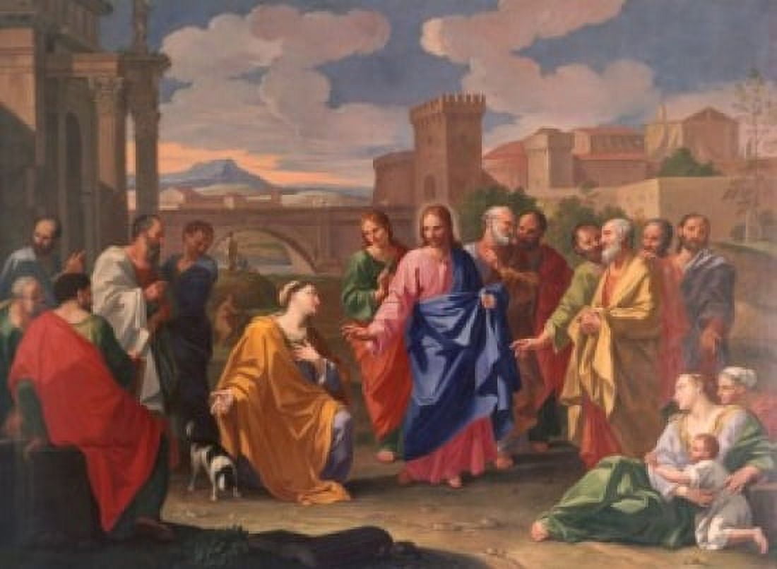 Jesus Rescues the Sinful Woman Hendrick Krock (1677-1738 Danish) Canvas Art - Hendrick Krock (24 x 36)