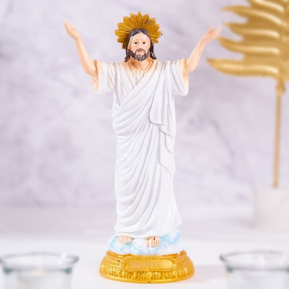 Jesus Resurrection Statue in White, Christian Decor, Catholic Figurine, Religious Statue, Christ Figurine For Altar, Prayer Room, Bedroom, Living Room, Office, Church