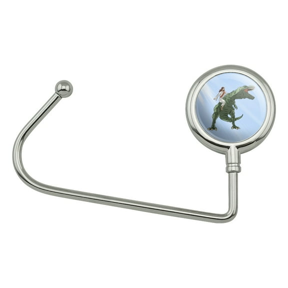 Jesus Riding a T-Rex Purse Bag Hanger Holder Hook