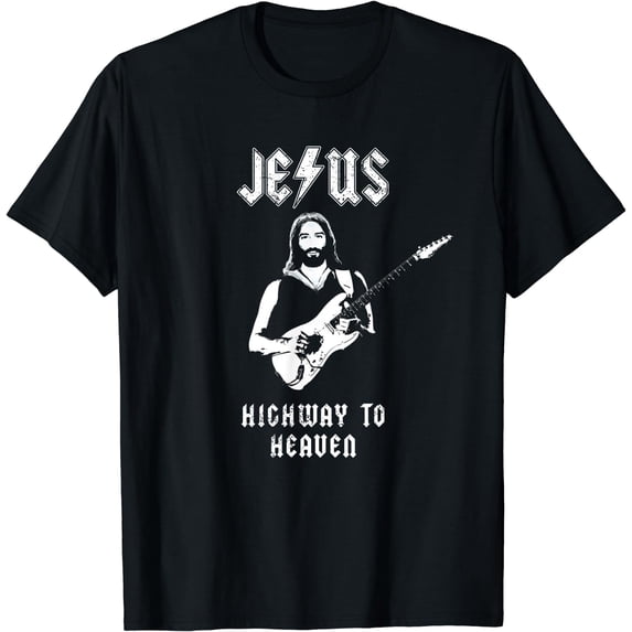Jesus Rock and Roll Christian Music Worship Bible Verse T-Shirt Black X-Large