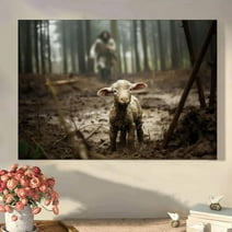 Jesus Running After a Lost Lamb Jesus Lamb of God Canvas Wall Art Canvas Picture Jesus Home Decor God Canvas Prints Jesus Canvas Wall Art