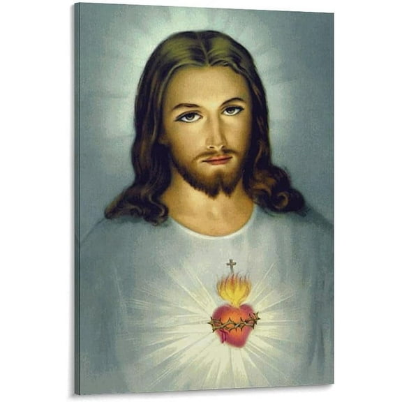 Jesus Sacred Heart Divine Mercy Christian Roman Catholic Poster Painting Canvas Print Wall Art