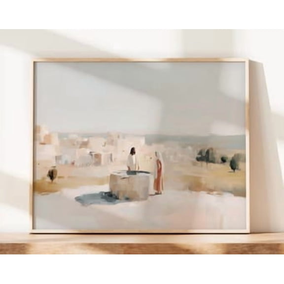 Jesus Samaritan Woman Painting Poster, Poster Home Decor, Poster Only