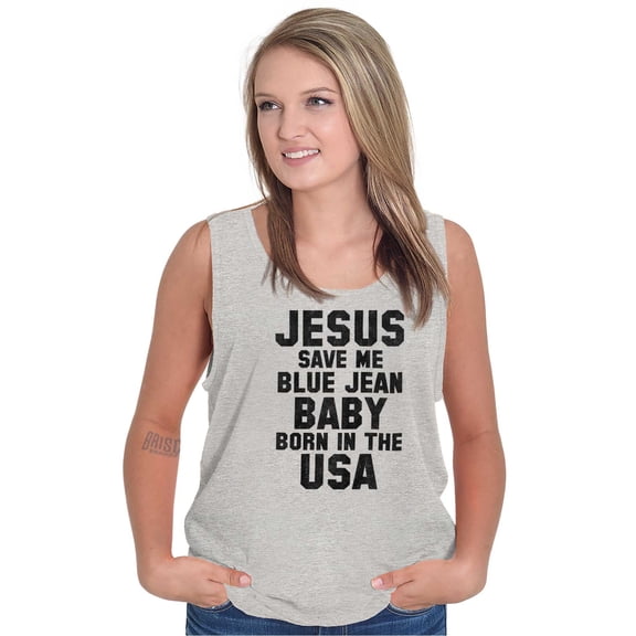 Jesus Save Me Baby Born in the USA Tank Top T Shirts Men Women Brisco Brands X
