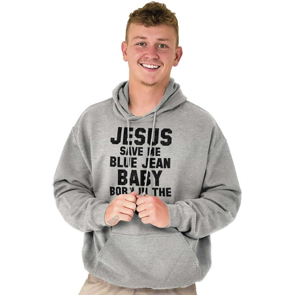 Jesus Save Me Baby Born in the USA Unisex Plus Fleece Graphic Hoodie Brisco Brands 3X