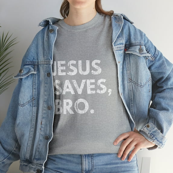 Jesus Saves Bro Vintage Pro Christian Religious Believer T-Shirt