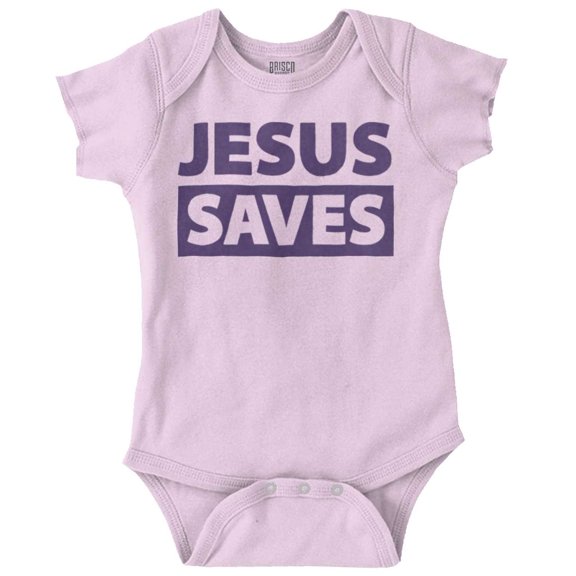 Jesus Saves Christian Religious Romper Boys or Girls Infant Baby Brisco Brands NB