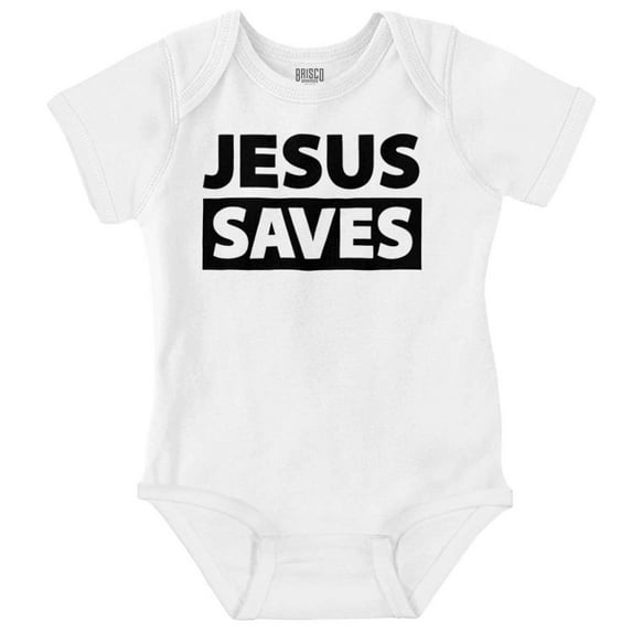 Jesus Saves Christian Religious Romper Boys or Girls Infant Baby Brisco Brands NB