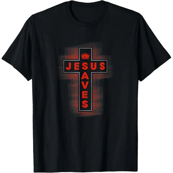 Jesus Saves Cross Crown T-Shirt Unisex S-5XL Hot Trending Shirt, Vintage Birthday Gift
